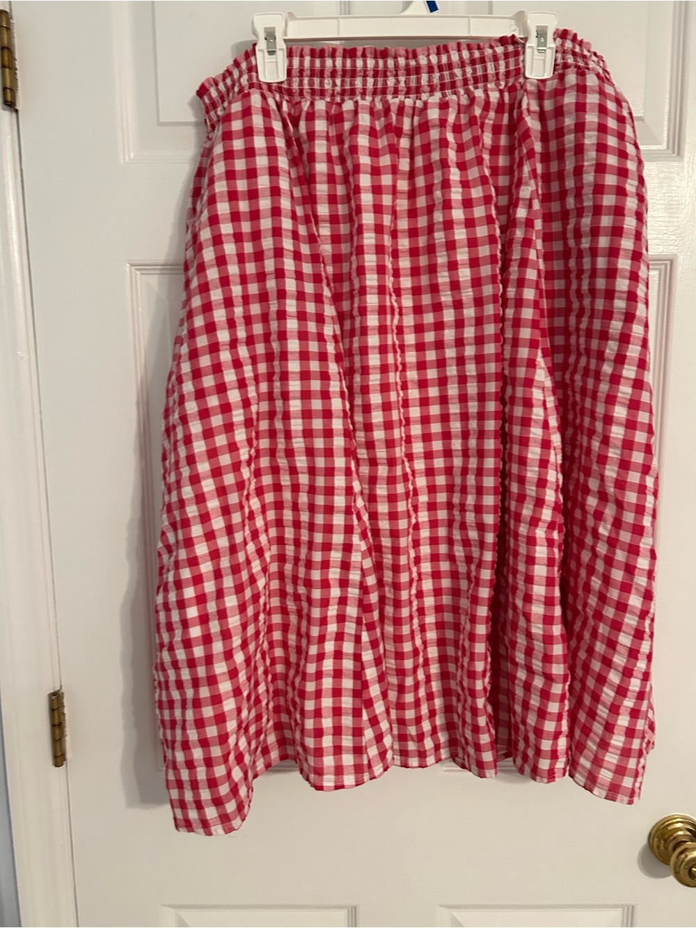 torrid Hot Pink and White Gingham A-Line Skirt